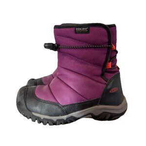 KEEN Kids Puffrider Waterproof Snow Boots Size 12 Girls Purple Winter